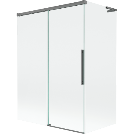 Mexen Rox L Badewannenwand 2-flügelig verschiebbar 120 + 70 x 150 cm, transparent, Gun Metal - 8C9L-120-070-95-00