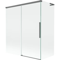 Mexen Rox L badwand, 2-delige schuifwand 140 + 70 x 150 cm, transparant, kanonsmetaal - 8C9L-140-070-95-00