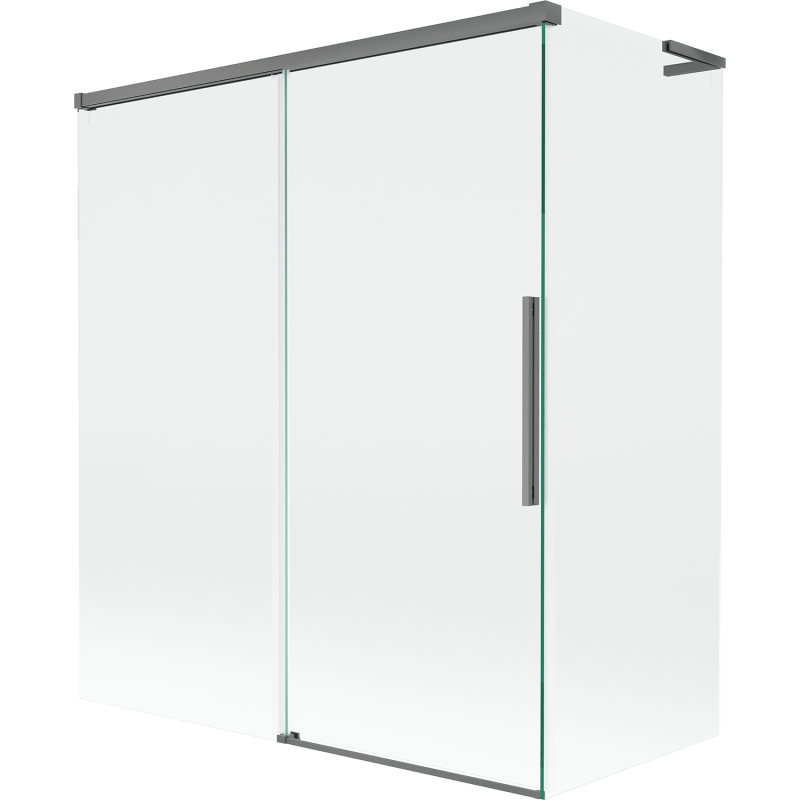 Mexen Rox L painel de banho de correr 2-folhas 140 + 70 x 150 cm, transparente, metal gun - 8C9L-140-070-95-00