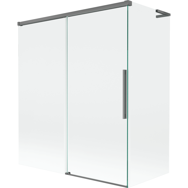 Mexen Rox L parawan nawannowy 2-skrzydłowy rozsuwany 140 + 70 x 150 cm, transparent, gun metal - 8C9L-140-070-95-00