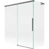 Mexen Rox L vannitoa ekraan, 2-osaline, libistatav 140 + 70 x 150 cm, läbipaistev, relvmetall - 8C9L-140-070-95-00