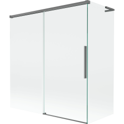 Mexen Rox L Badeabtrennung, 2-flügelig, 150 + 70 x 150 cm, transparent, Gun-Metal - 8C9L-150-070-95-00