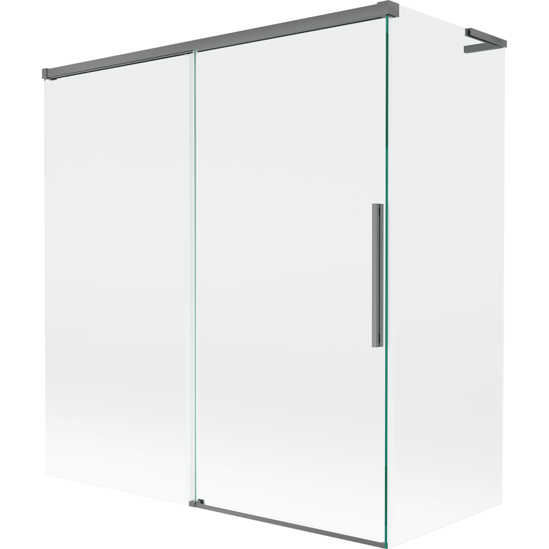 Mexen Rox L divi spārnotu bīdāmu vannas ekrāns 150 + 70 x 150 cm, caurspīdīgs, pistoles metāls - 8C9L-150-070-95-00