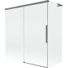Mexen Rox L parawan nawannowy 2-skrzydłowy rozsuwany 150 + 70 x 150 cm, transparent, gun metal - 8C9L-150-070-95-00