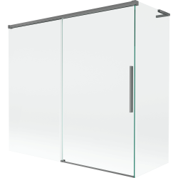 Mexen Rox L vanni ekraan, 2-osaline, lükand, 170 + 70 x 150 cm, läbipaistev, gun metal - 8C9L-170-070-95-00