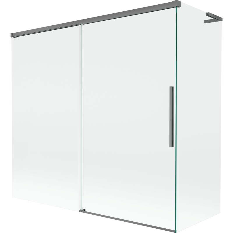 Mexen Rox L Badewannenabtrennung 2-flügelig verschiebbar 170 + 75 x 150 cm, transparent, Gun Metal - 8C9L-170-075-95-00