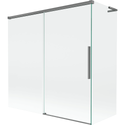 Mexen Rox L vannitoa dušinurk, 2-tiivaga, lükanduks 160 + 80 x 150 cm, läbipaistev, gun metall - 8C9L-160-080-95-00