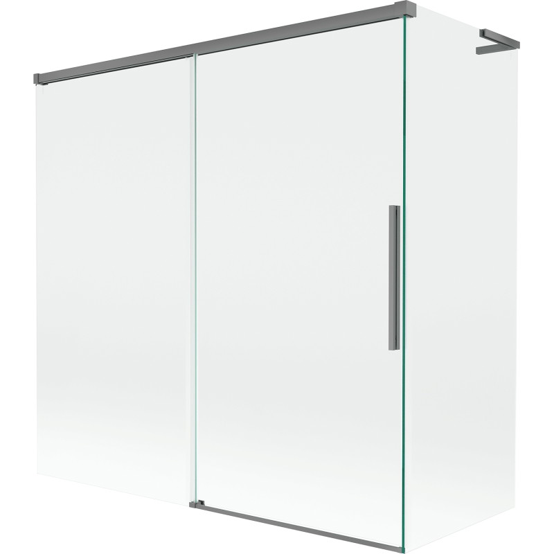 Mexen Rox L klizna za tuš s dvije sklopive stranice 160 + 80 x 150 cm, prozirna, pištoljski metal - 8C9L-160-080-95-00