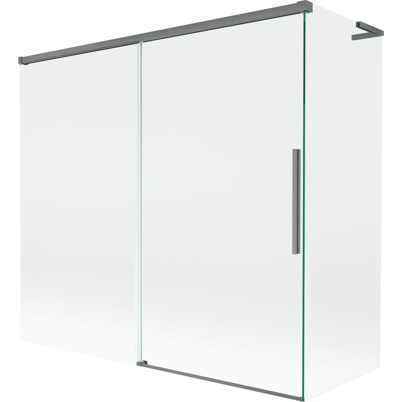 Mexen Rox L klizni tuš zid s 2 krila 170 + 80 x 150 cm, proziran, gun metal - 8C9L-170-080-95-00