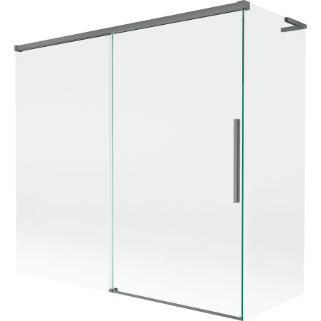 Mexen Rox L parawan nawannowy 2-skrzydłowy rozsuwany 170 + 80 x 150 cm, transparent, gun metal - 8C9L-170-080-95-00