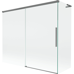 Mexen Rox L vanniuste 2-osaline lükanduks 180 + 80 x 150 cm, läbipaistev, relvmetall - 8C9L-180-080-95-00