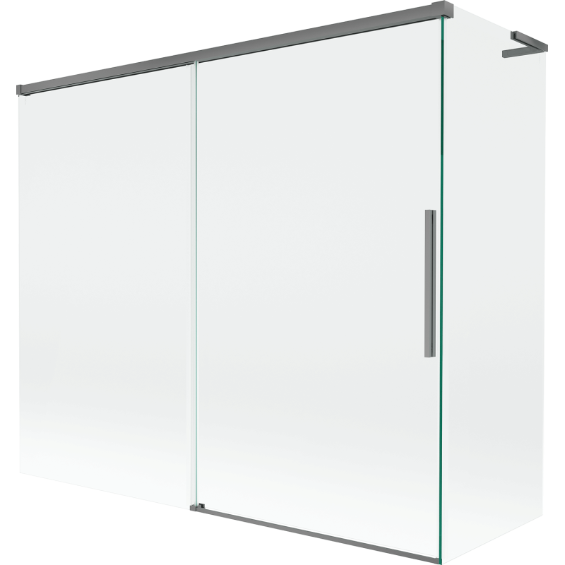Mexen Rox L parawan nawannowy 2-skrzydłowy rozsuwany 180 + 80 x 150 cm, transparent, gun metal - 8C9L-180-080-95-00