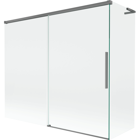 Mexen Rox L parawan nawannowy 2-skrzydłowy rozsuwany 180 + 80 x 150 cm, transparent, gun metal - 8C9L-180-080-95-00