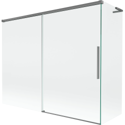 Mexen Rox L vannisein 2-osaline 190 + 80 x 150 cm, läbipaistev, relvmetall - 8C9L-190-080-95-00