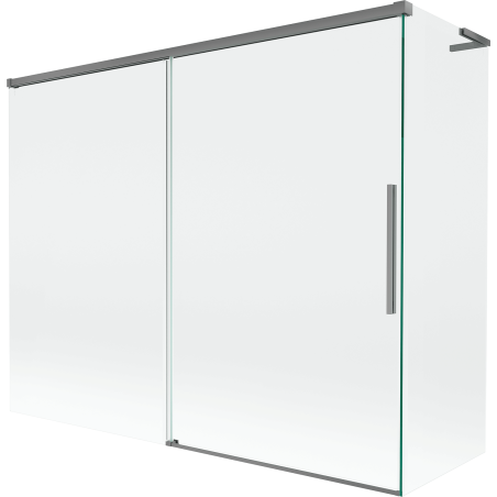 Mexen Rox L parawan nawannowy 2-skrzydłowy rozsuwany 190 + 80 x 150 cm, transparent, gun metal - 8C9L-190-080-95-00