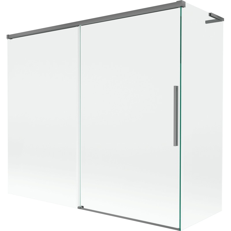Mexen Rox L klizni panel za kadu 2-krilni klizni 180 + 90 x 150 cm, proziran, tamni metal - 8C9L-180-090-95-00