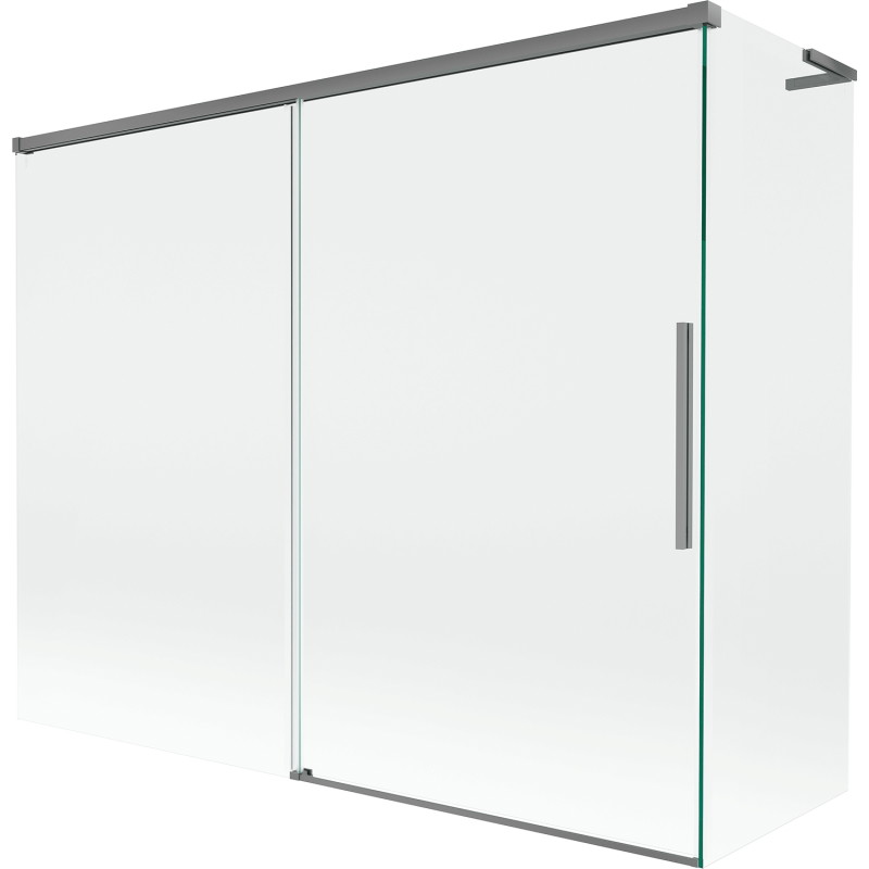 Mexen Rox L vannitoa liugklaas 2-ukseline 190 + 90 x 150 cm, läbipaistev, püstolmetall - 8C9L-190-090-95-00
