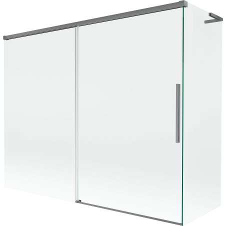 Mexen Rox L badscherm 2-delig schuifbaar 190 + 90 x 150 cm, transparant, gun metal - 8C9L-190-090-95-00