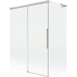 Mexen Rox L klizni zid za kadu s dva klizna panela 120 + 70 x 150 cm, proziran, brušeni nikal - 8C9L-120-070-97-00