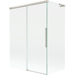 Mexen Rox L zweiflügeliger, ausziehbarer Duschtrennwand 120 + 70 x 150 cm, transparent, gebürsteter Nickel