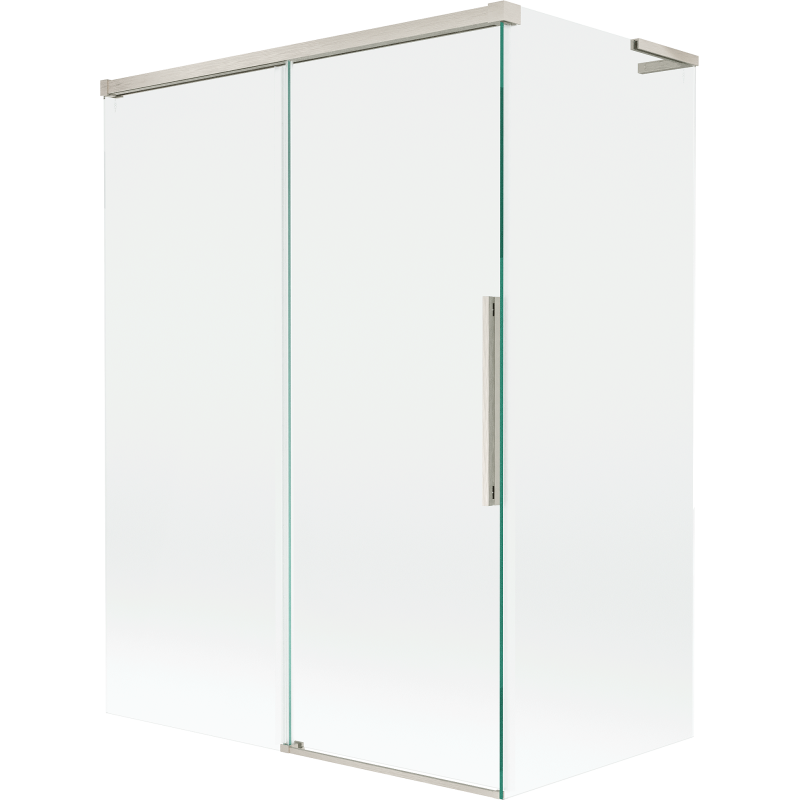 Mexen Rox L Duschabtrennung 2-flügelig verschiebbar 120 + 70 x 150 cm, transparent, gebürsteter Nickel - 8C9L-120-070-97-00