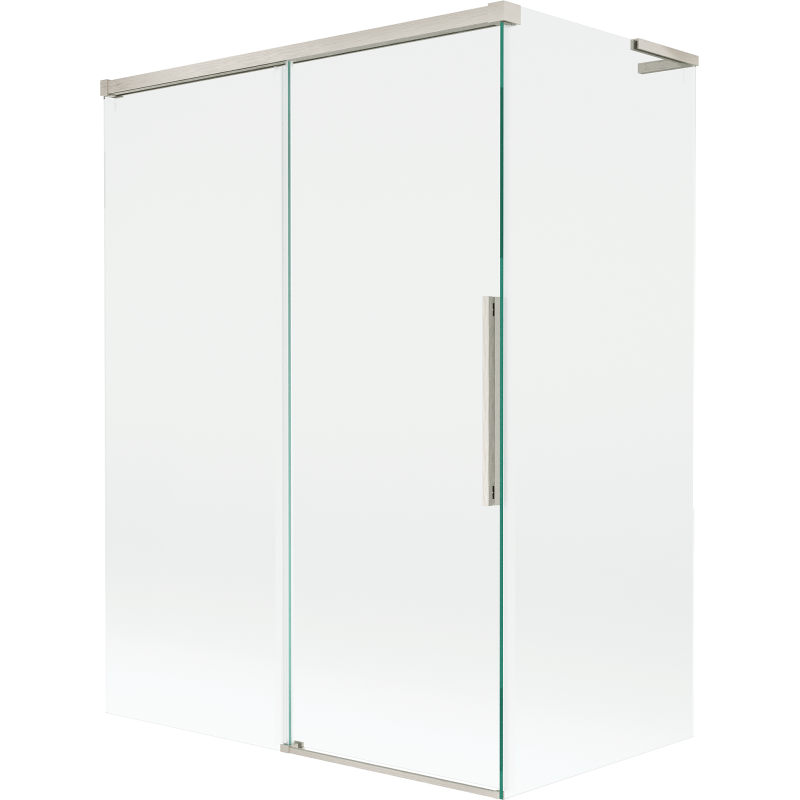 Mexen Rox L parawan nawannowy 2-skrzydłowy rozsuwany 120 + 70 x 150 cm, transparent, nikiel szczotkowany - 8C9L-120-070-97-00