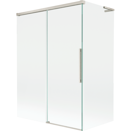 Mexen Rox L parawan nawannowy 2-skrzydłowy rozsuwany 120 + 70 x 150 cm, transparent, nikiel szczotkowany - 8C9L-120-070-97-00