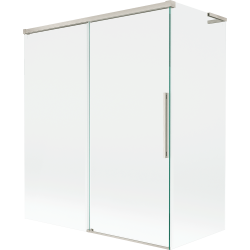 Mexen Rox L klizni zastor za kadu s 2 panela klizna 140 + 70 x 150 cm, proziran, brušeni nikal - 8C9L-140-070-97-00