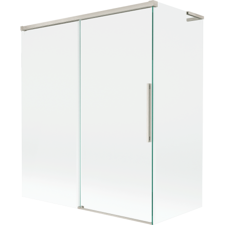 Mexen Rox L Badewannenabtrennung 2-teilig verschiebbar 140 + 70 x 150 cm, transparent, gebürstetes Nickel - 8C9L-140-070-97-00