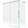 Mexen Rox L Badewannenabtrennung 2-teilig verschiebbar 140 + 70 x 150 cm, transparent, gebürstetes Nickel - 8C9L-140-070-97-00