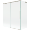 Mexen Rox L badwand 2-delig uitschuifbaar 140 + 70 x 150 cm, transparant, geborsteld nikkel - 8C9L-140-070-97-00