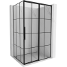 Mexen Rox 140 x 100 cm Right Sliding Shower Enclosure, Black Grid, Black - 8C2-140-100-70-77-P