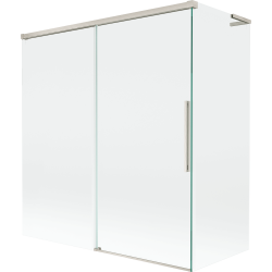Mexen Rox L kaheukseline vannisirm, liigendatud 150 + 70 x 150 cm, läbipaistev, harjatud nikkel - 8C9L-150-070-97-00