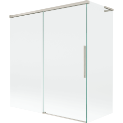 Mexen Rox L klizni paravan 2-krilni klizni 150 + 70 x 150 cm, proziran, brušeni nikal - 8C9L-150-070-97-00