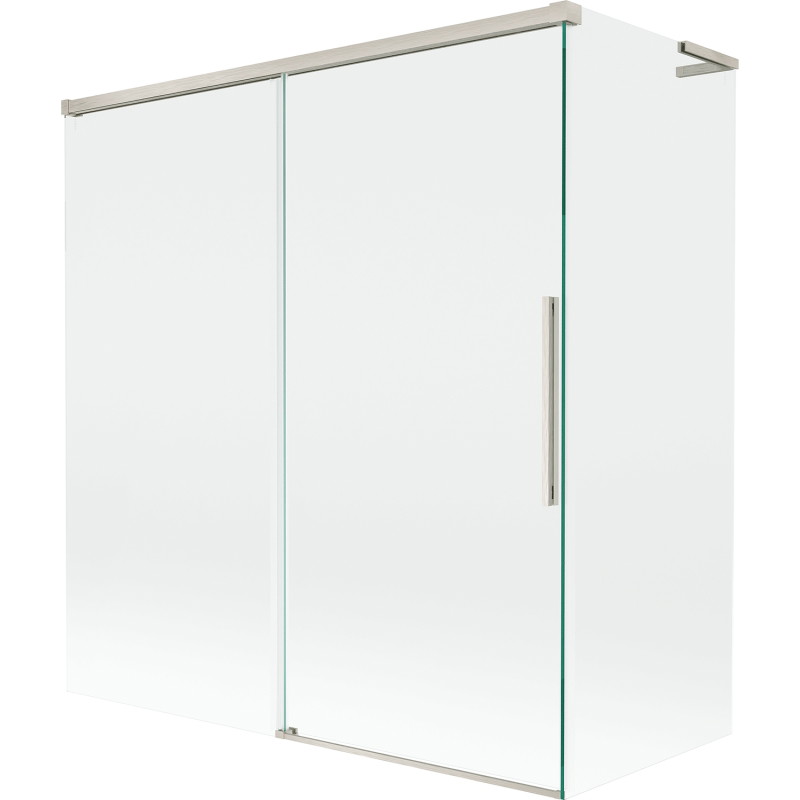 Mexen Rox L kaheukseline vannisirm, liigendatud 150 + 70 x 150 cm, läbipaistev, harjatud nikkel - 8C9L-150-070-97-00