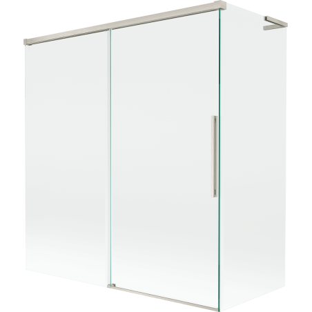 Mexen Rox L parawan nawannowy 2-skrzydłowy rozsuwany 150 + 70 x 150 cm, transparent, nikiel szczotkowany - 8C9L-150-070-97-00