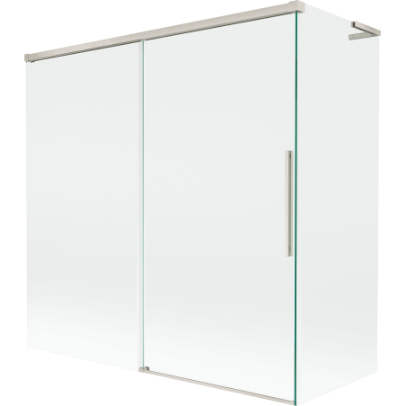 Mexen Rox L parawan nawannowy 2-skrzydłowy rozsuwany 160 + 70 x 150 cm, transparent, nikiel szczotkowany - 8C9L-160-070-97-00