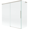 Mexen Rox L parawan nawannowy 2-skrzydłowy rozsuwany 160 + 70 x 150 cm, transparent, nikiel szczotkowany - 8C9L-160-070-97-00