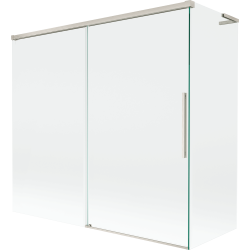 Mexen Rox L 2-panel slidable bathtub screen 170 + 70 x 150 cm, transparent, brushed nickel - 8C9L-170-070-97-00