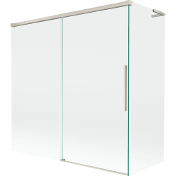 Mexen Rox L 2-sulguriga vanniehitus, libistatav 160 + 75 x 150 cm, läbipaistev, harjatud nikkel - 8C9L-160-075-97-00