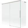 Mexen Rox L parawan nawannowy 2-skrzydłowy rozsuwany 160 + 75 x 150 cm, transparent, nikiel szczotkowany - 8C9L-160-075-97-00