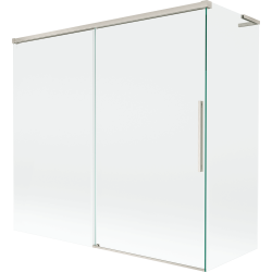 Mexen Rox L parawan nawannowy 2-skrzydłowy rozsuwany 170 + 75 x 150 cm, transparent, nikiel szczotkowany - 8C9L-170-075-97-00