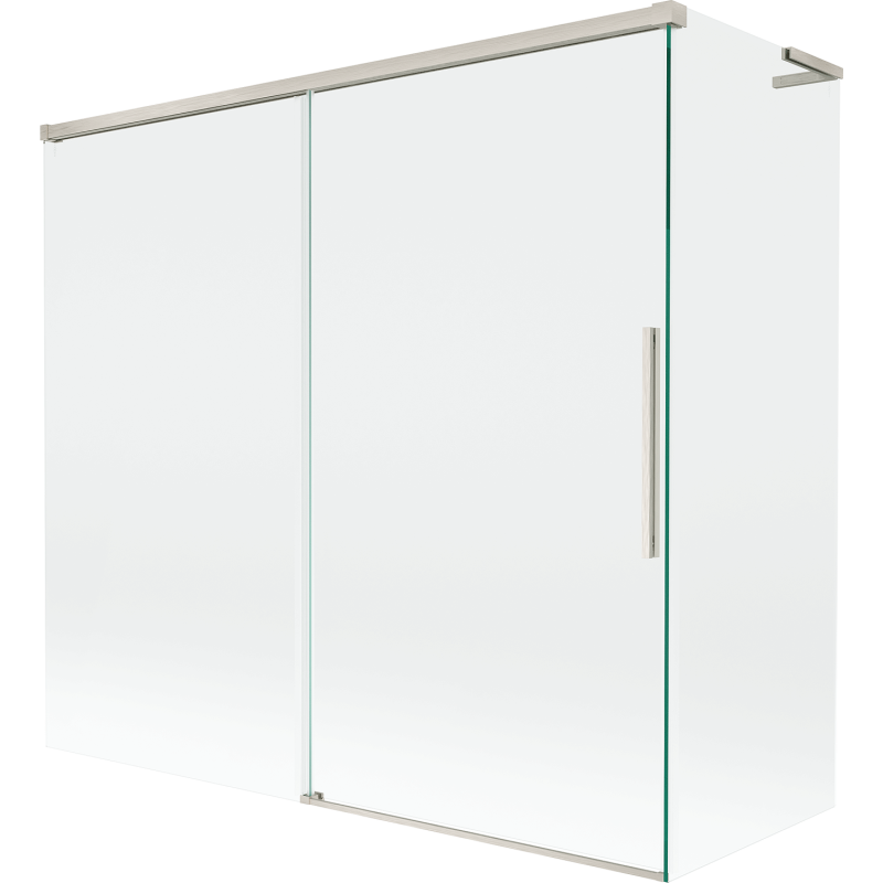 Mexen Rox L Duschtrennwand 2-flügelig Schiebbar 170 + 75 x 150 cm, transparent, gebürstetes Nickel - 8C9L-170-075-97-00