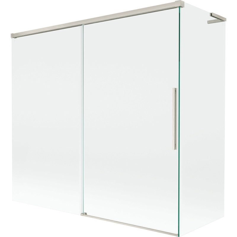 Mexen Rox L tweedelige schuifbare badwand 170 + 75 x 150 cm, transparant, geborsteld nikkel - 8C9L-170-075-97-00