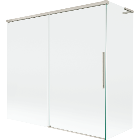 Mexen Rox L zweiflügelige Badewannenabtrennung 170 + 75 x 150 cm, transparent, gebürsteter Nickel - 8C9L-170-075-97-00