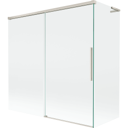 Mexen Rox L klizne paravan za kadu s 2 krila 160 + 80 x 150 cm, prozirni, brušeni nikal - 8C9L-160-080-97-00