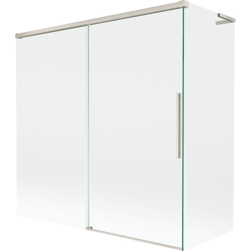 Mexen Rox L mampara de bañera de 2 hojas corredera 160 + 80 x 150 cm, transparente, níquel cepillado - 8C9L-160-080-97-00