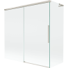 Mexen Rox L klizne paravan za kadu s 2 krila 160 + 80 x 150 cm, prozirni, brušeni nikal - 8C9L-160-080-97-00