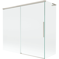 Mexen Rox L klizni paravan s dvostrukim kliznim vratima 170 + 80 x 150 cm, transparentan, brušeni nikal - 8C9L-170-080-97-00