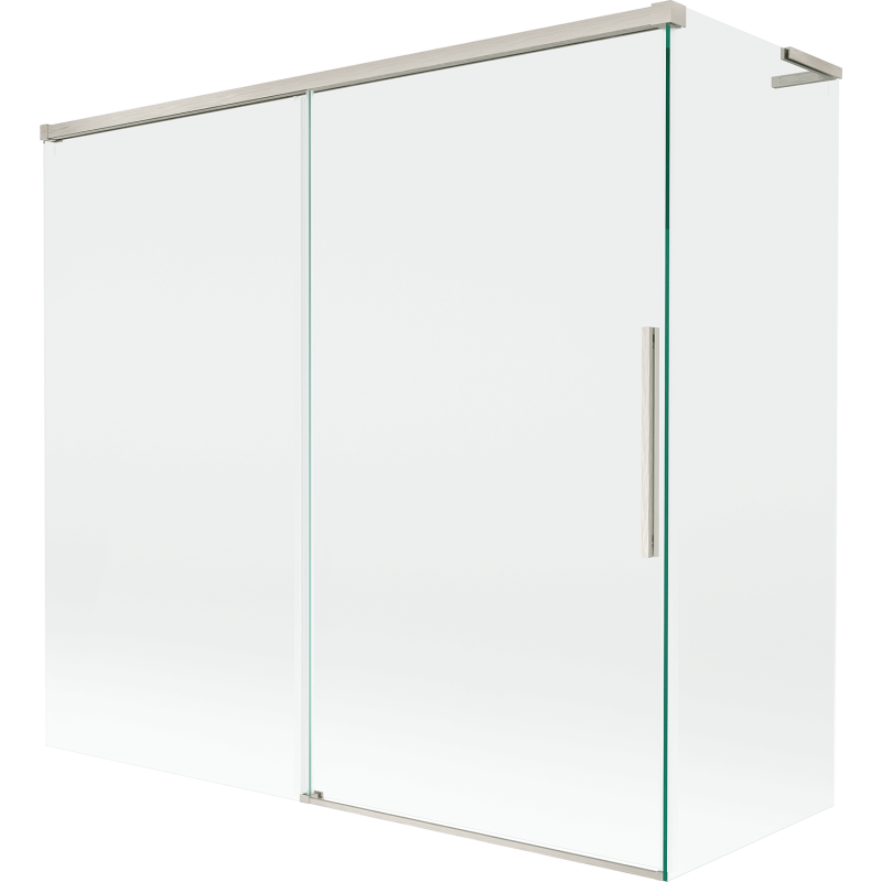 Mexen Rox L Duschwand 2-flügelig verschiebbar 170 + 80 x 150 cm, transparent, gebürsteter Nickel - 8C9L-170-080-97-00